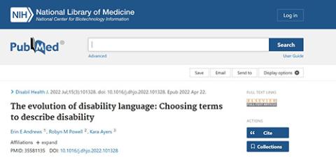 The evolution of disability language: Choosing terms to describe disability
