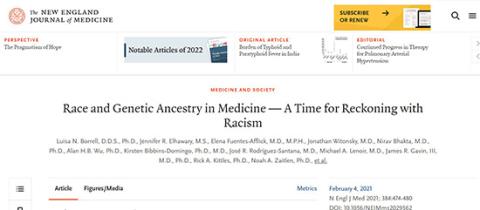 Race and Genetic Ancestry in Medicine — A Time for Reckoning with Racism