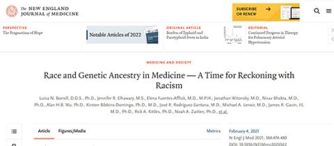 Race and Genetic Ancestry in Medicine — A Time for Reckoning with Racism