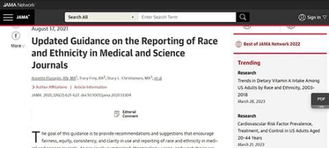 Updated Guidance on the Reporting of Race and Ethnicity in Medical and Science Journals