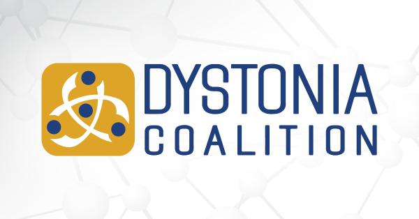 The Dystonia Coalition Consortium logo appears over a gray graphic of molecules