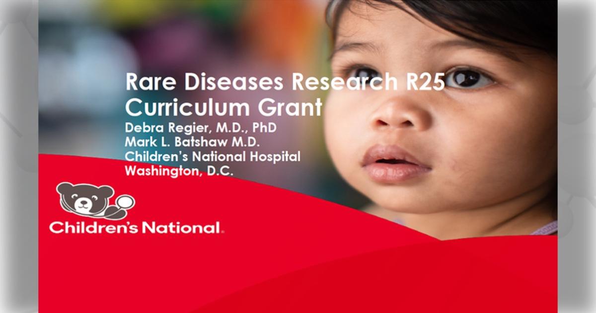 Screenshot from a presentation on the Rare Diseases Research R25 Curriculum Grant